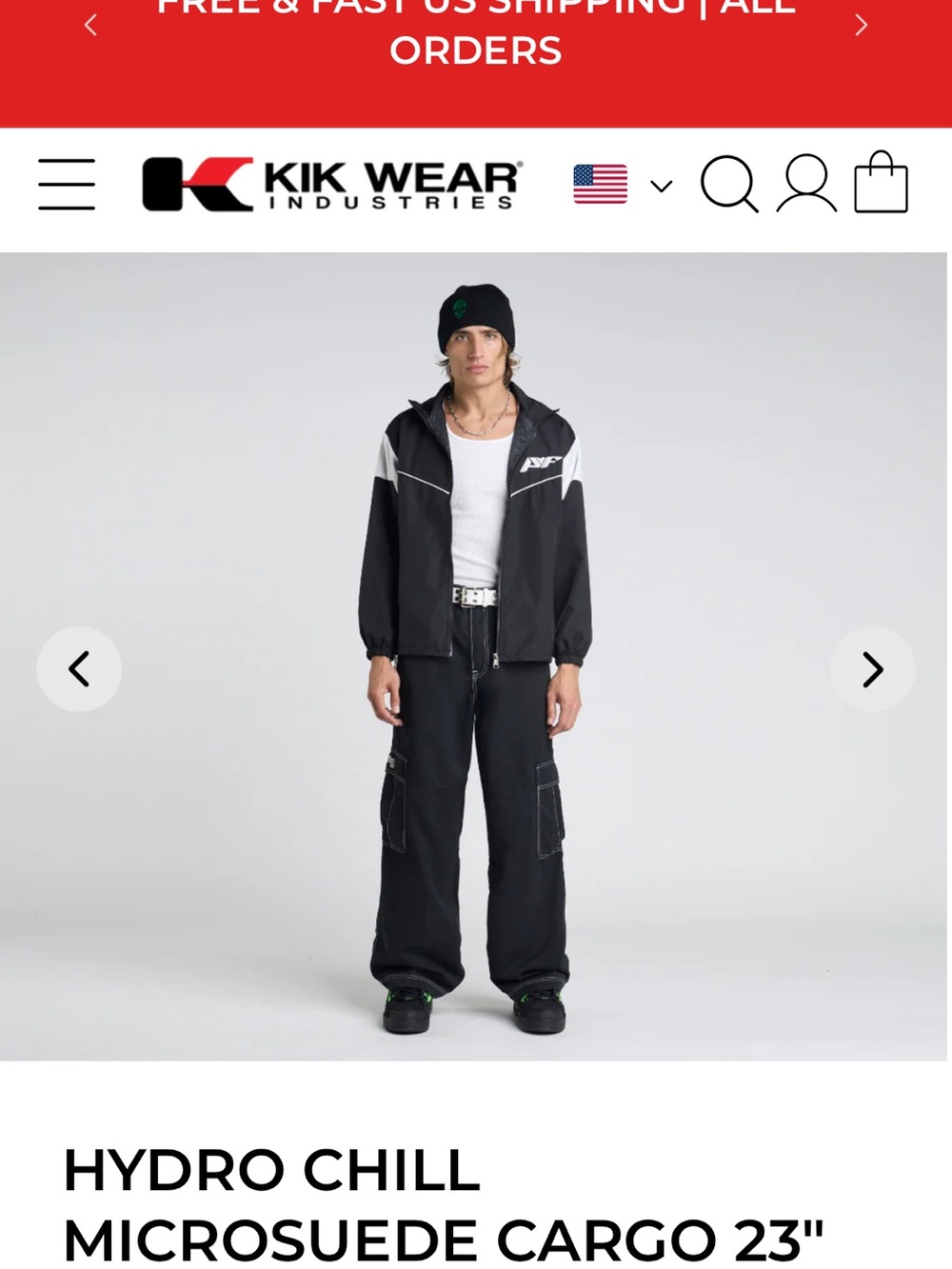 Kik Wear Black Microsuede Cargo Pants - Men's